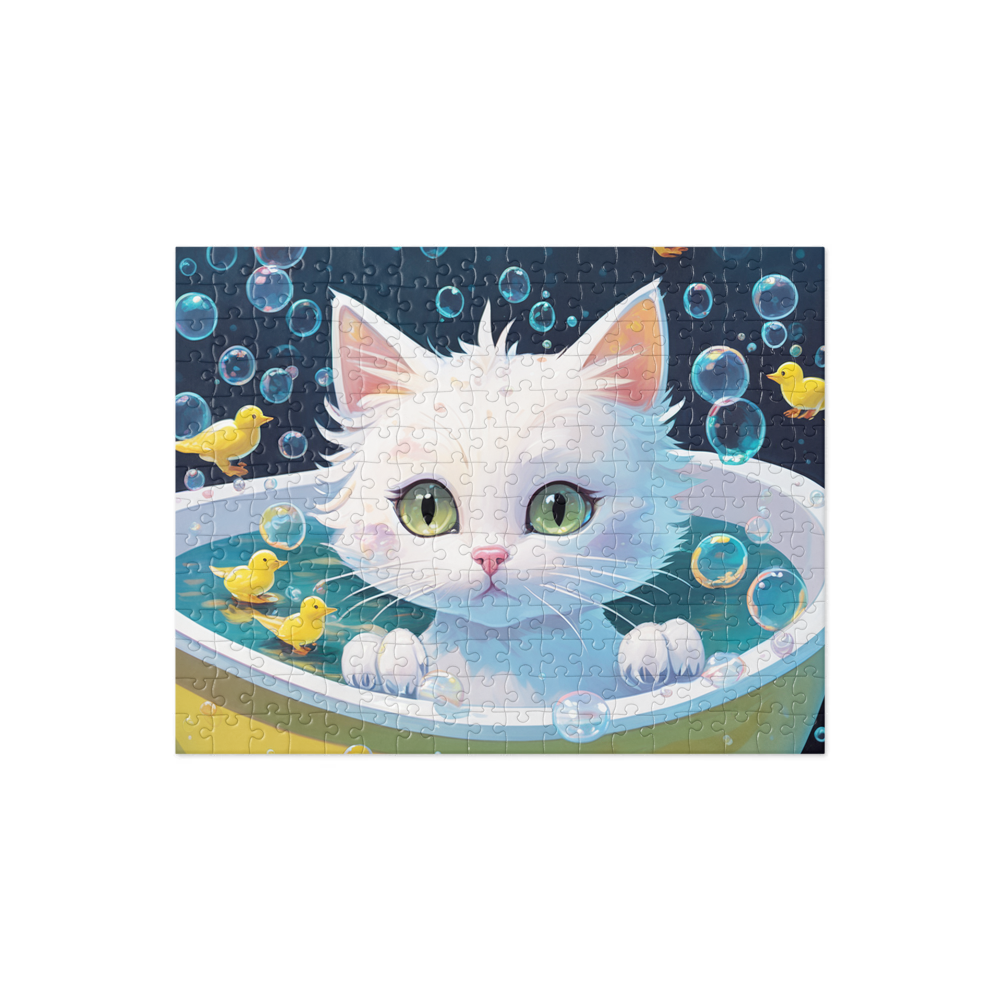 PugMug Custom White Companion Cat Jigsaw Puzzle