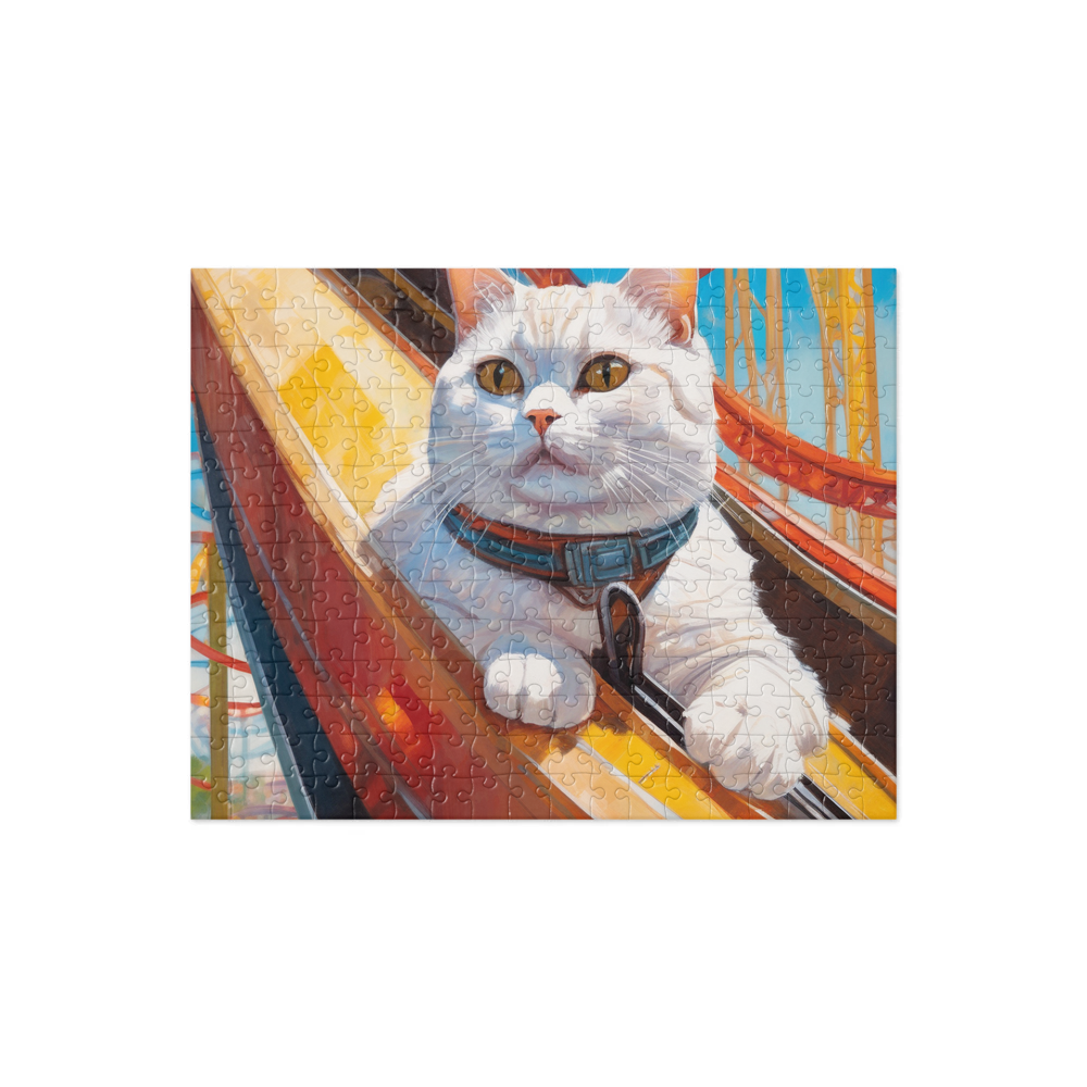 PugMug Custom White British Shorthair Cat Jigsaw Puzzle