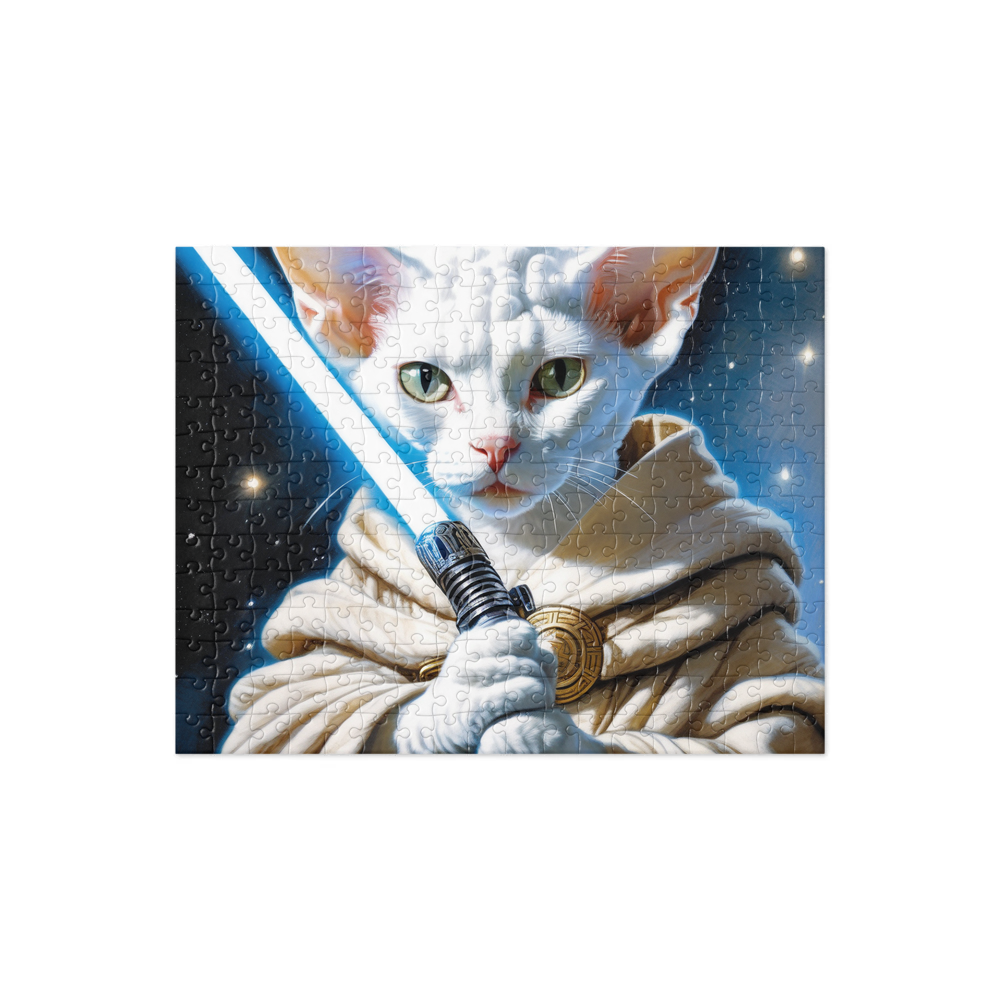 PugMug Custom White Devon Rex Cat Jigsaw Puzzle