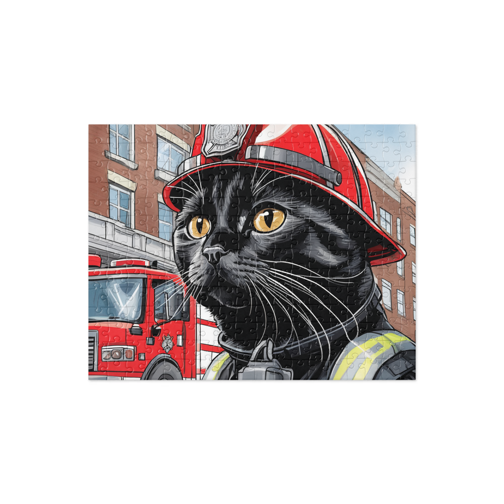 PugMug Custom Black Scottish Fold Cat Jigsaw Puzzle