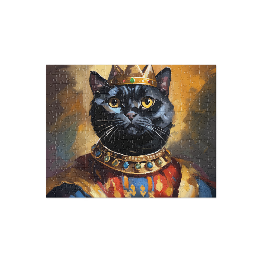 PugMug Custom Black Scottish Fold Cat Jigsaw Puzzle