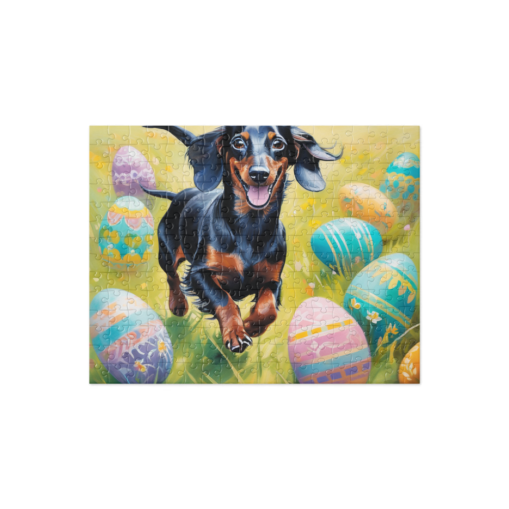 PugMug Custom Black Dachshund Jigsaw Puzzle
