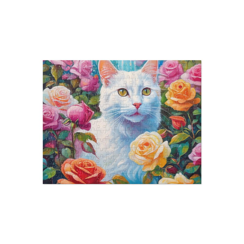 PugMug Custom White Companion Cat Jigsaw Puzzle