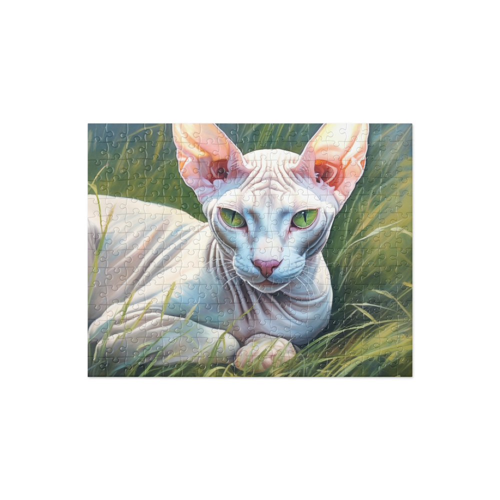 PugMug Custom White Sphynx Cat Jigsaw Puzzle