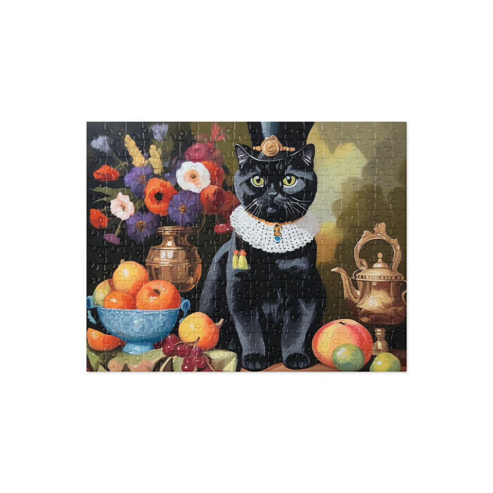 PugMug Custom Black Scottish Fold Cat Jigsaw Puzzle