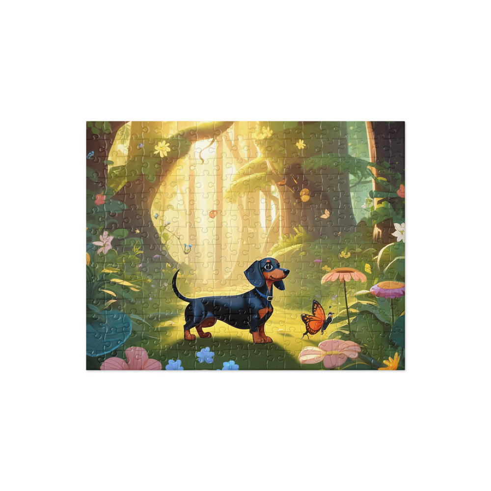 PugMug Custom Black Dachshund Jigsaw Puzzle