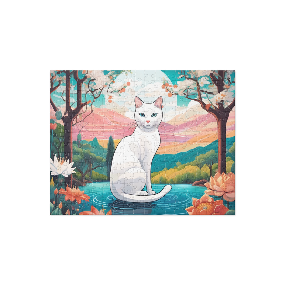 PugMug Custom White Companion Cat Jigsaw Puzzle