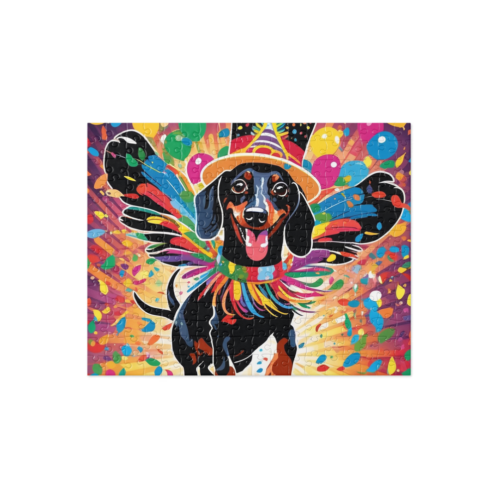 PugMug Custom Black Dachshund Jigsaw Puzzle