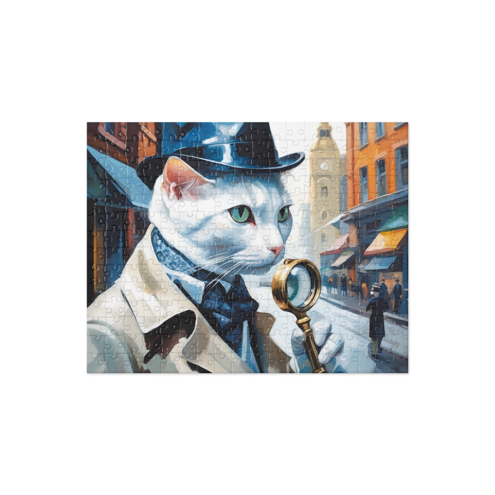 PugMug Custom White Companion Cat Jigsaw Puzzle