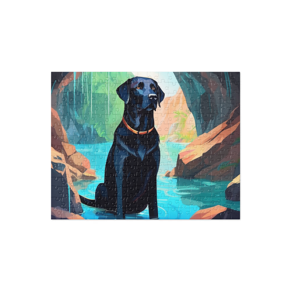 PugMug Custom Black Labrador Retriever Jigsaw Puzzle