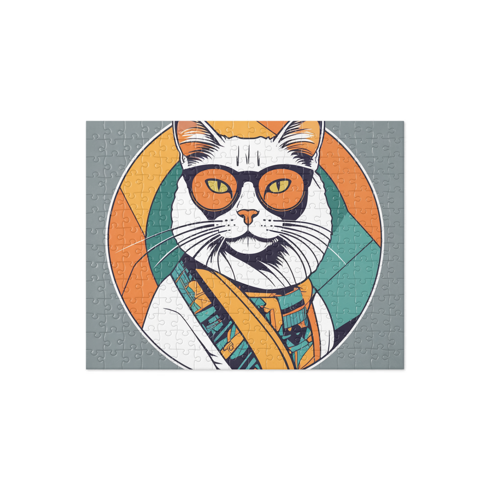 PugMug Custom White Companion Cat Jigsaw Puzzle