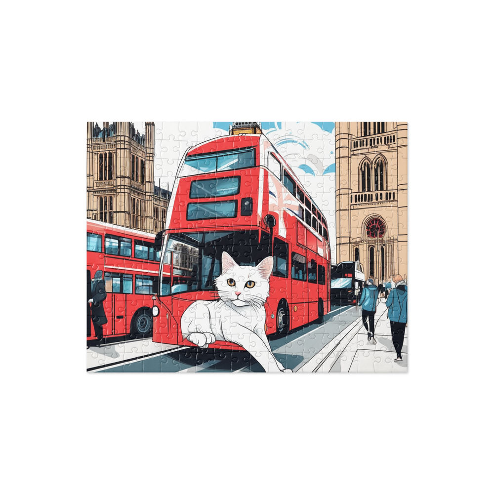PugMug Custom White Companion Cat Jigsaw Puzzle