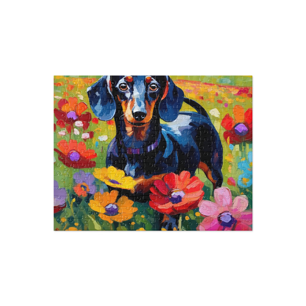 PugMug Custom Black Dachshund Jigsaw Puzzle