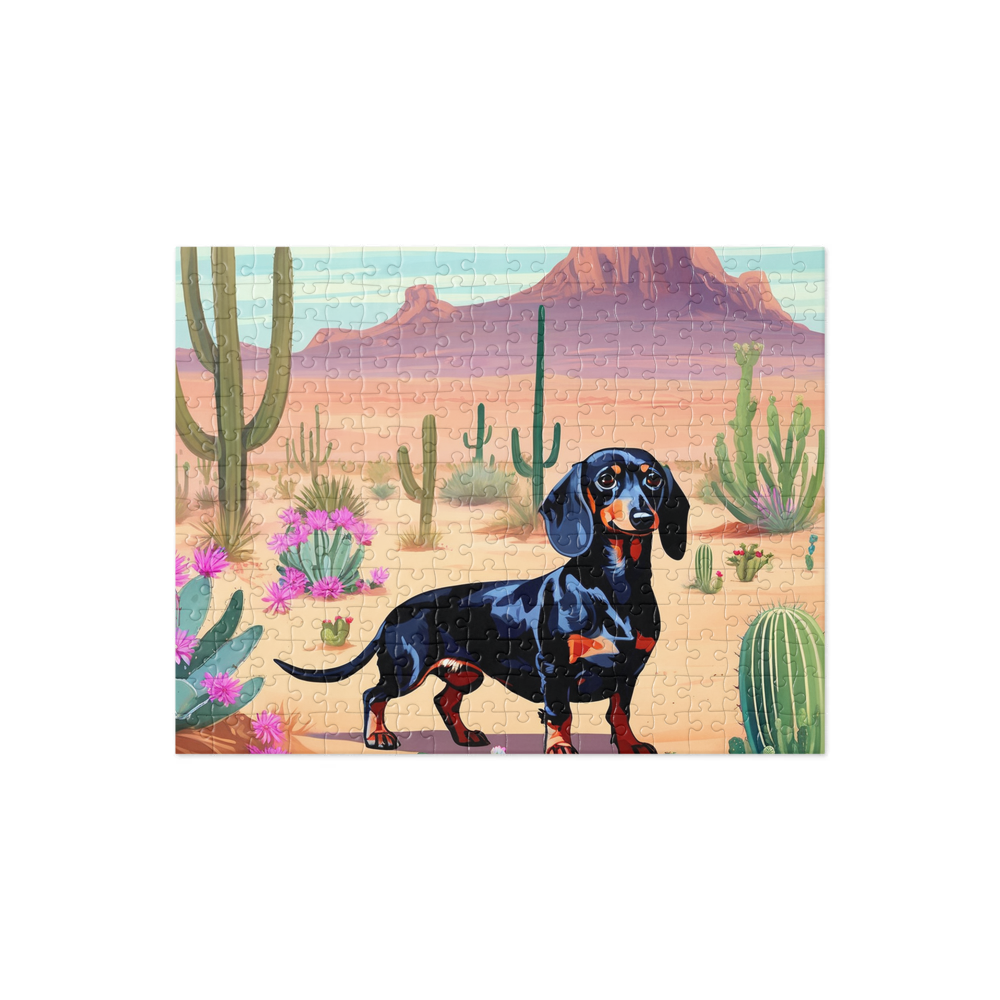 PugMug Custom Black Dachshund Jigsaw Puzzle