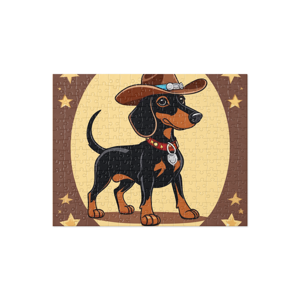 PugMug Custom Black Dachshund Jigsaw Puzzle