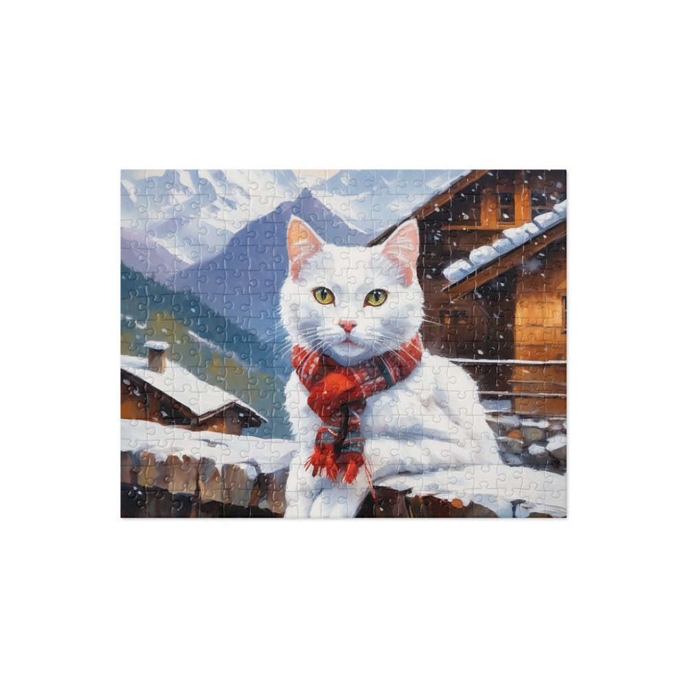 PugMug Custom White Companion Cat Jigsaw Puzzle