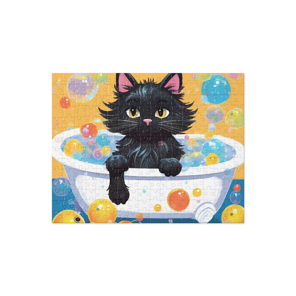 PugMug Custom Black Maine Coon Cat Jigsaw Puzzle
