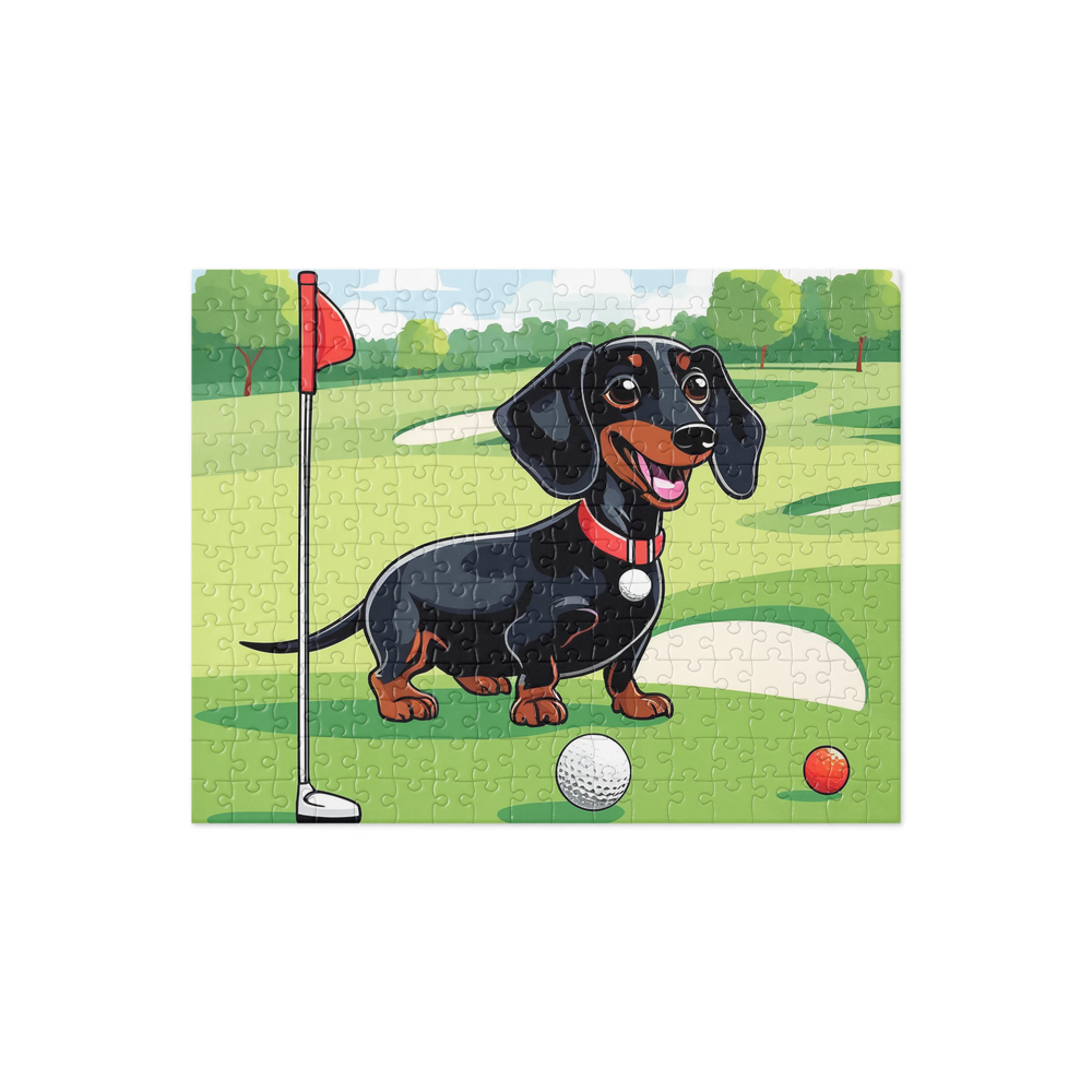 PugMug Custom Black Dachshund Jigsaw Puzzle