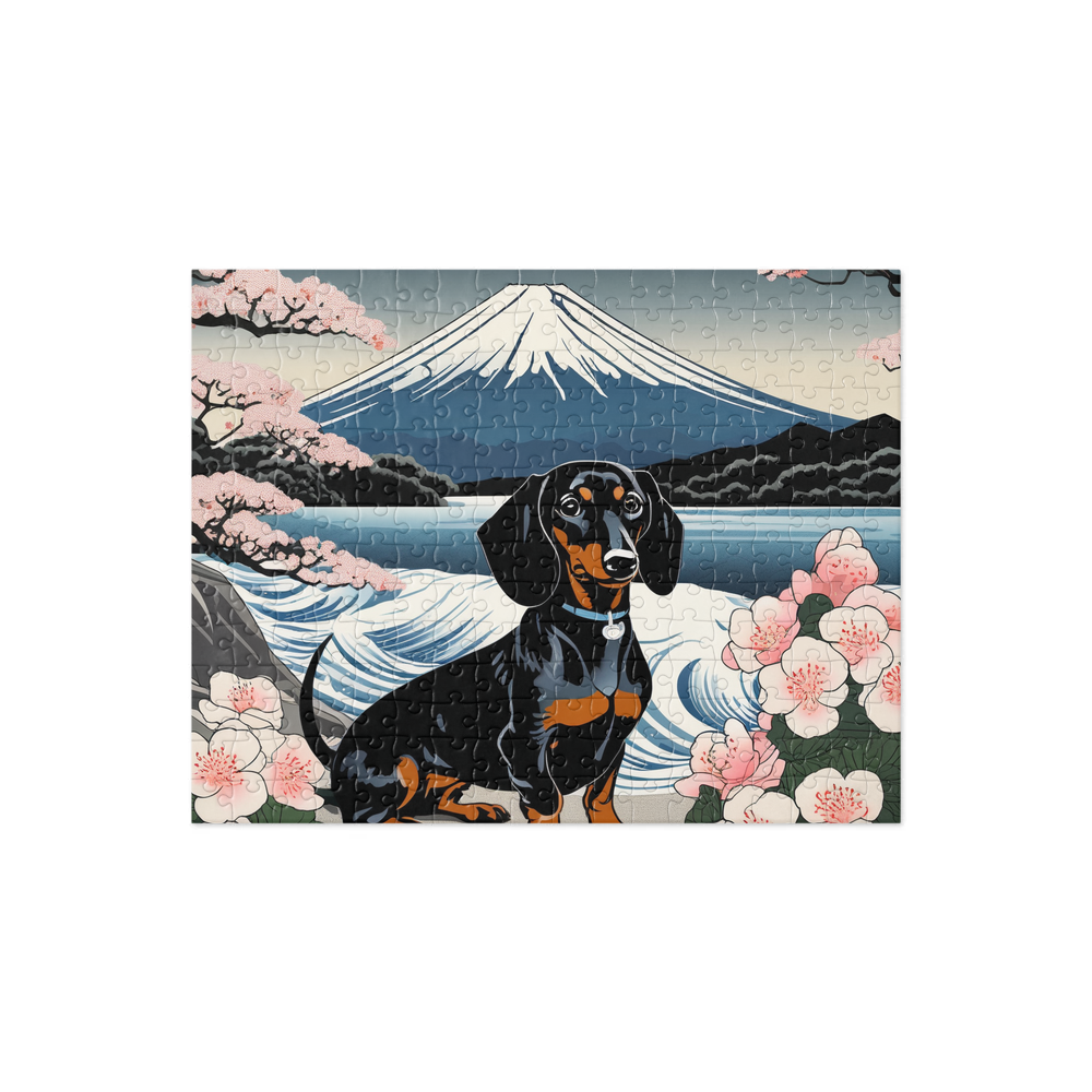 PugMug Custom Black Dachshund Jigsaw Puzzle