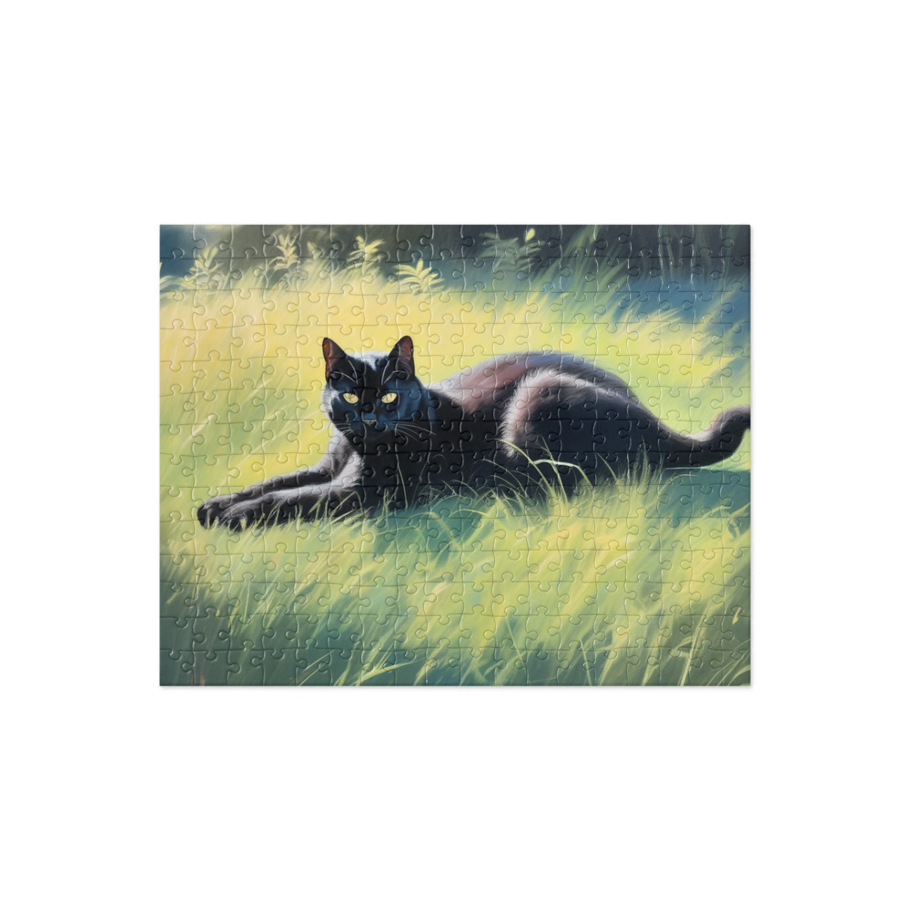 PugMug Custom Black Exotic Cat Jigsaw Puzzle