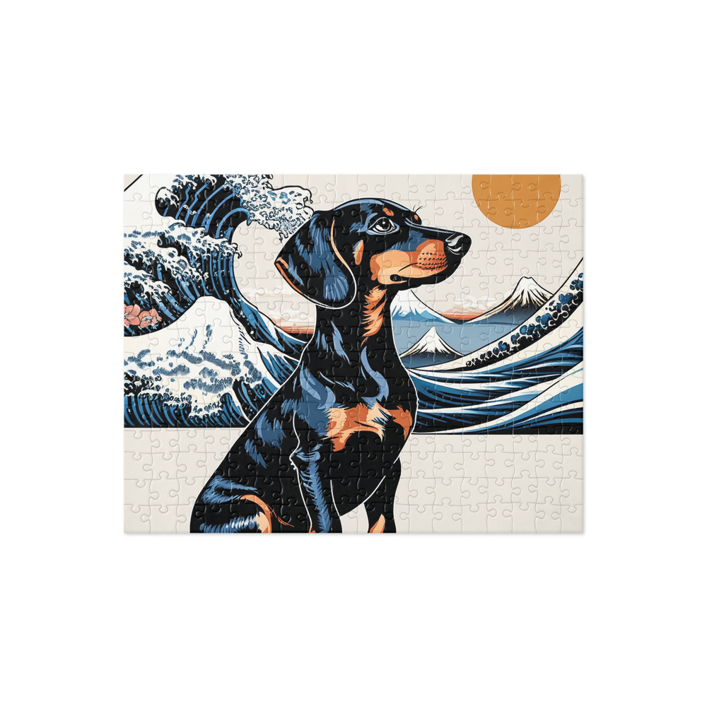 PugMug Custom Black Dachshund Jigsaw Puzzle