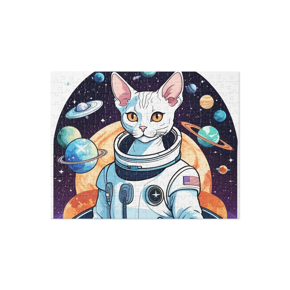 PugMug Custom White Devon Rex Cat Jigsaw Puzzle