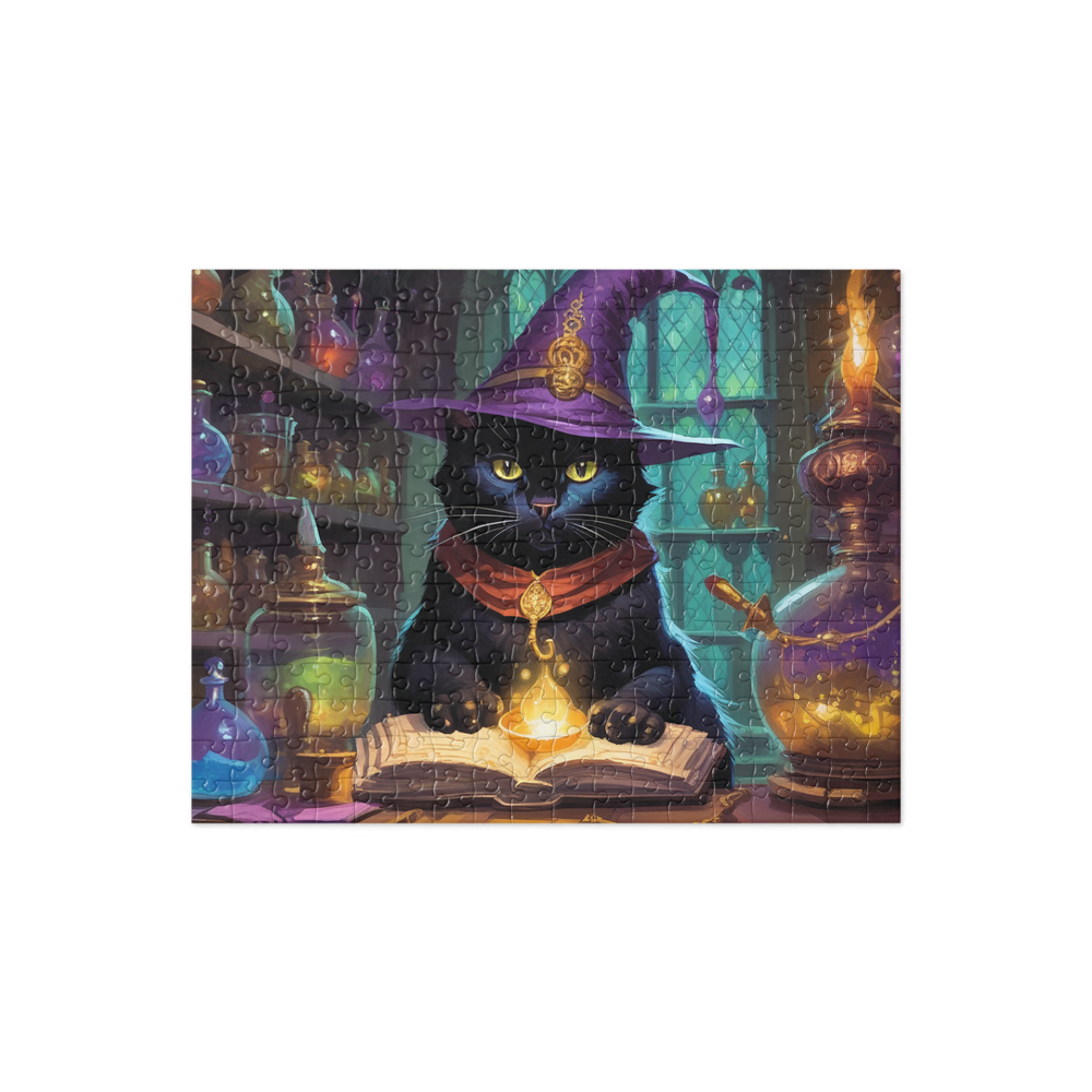 PugMug Custom Black Exotic Cat Jigsaw Puzzle