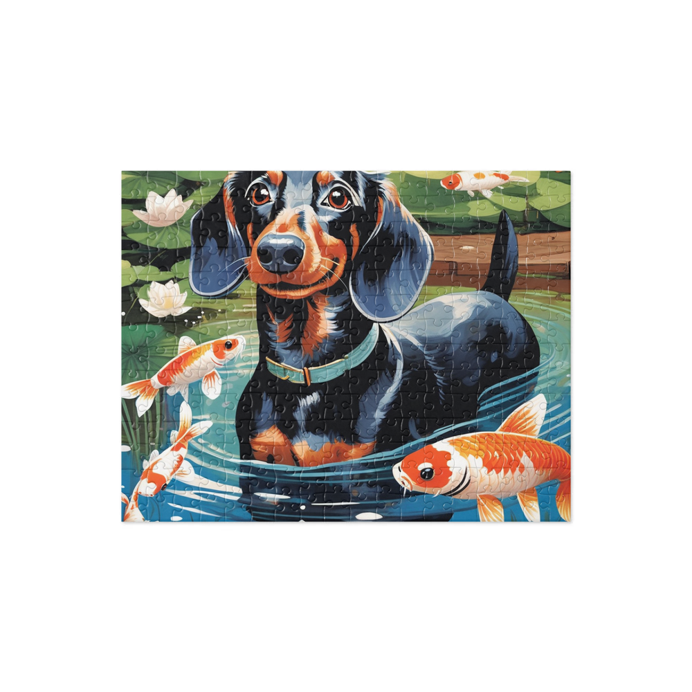 PugMug Custom Black Dachshund Jigsaw Puzzle