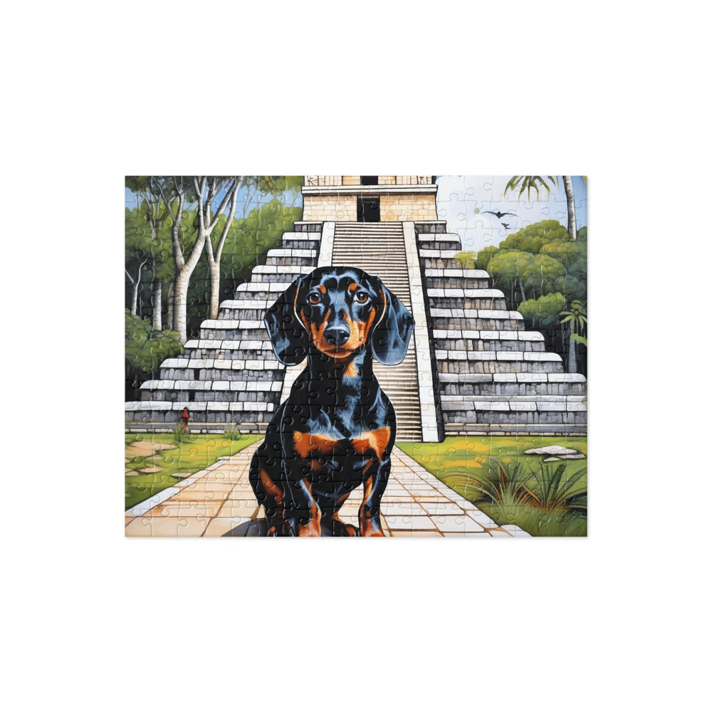 PugMug Custom Black Dachshund Jigsaw Puzzle