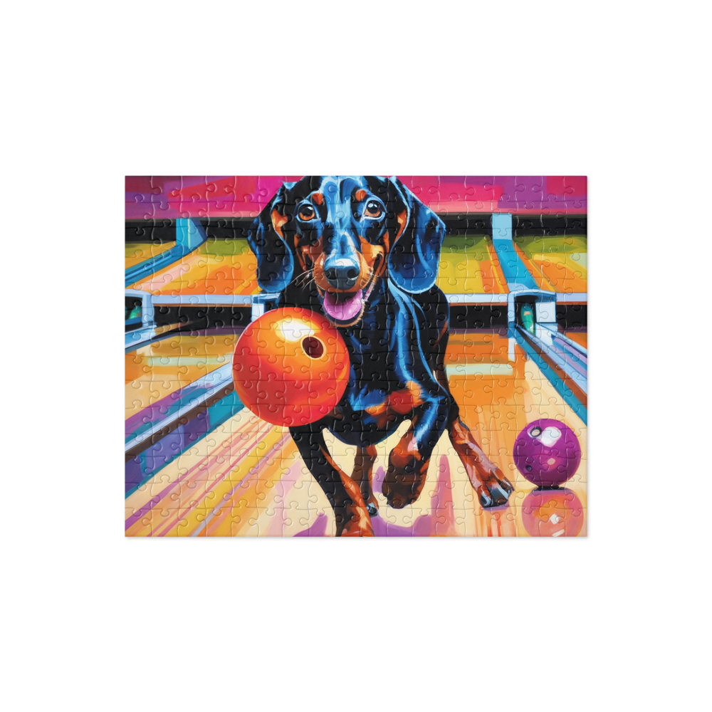 PugMug Custom Black Dachshund Jigsaw Puzzle