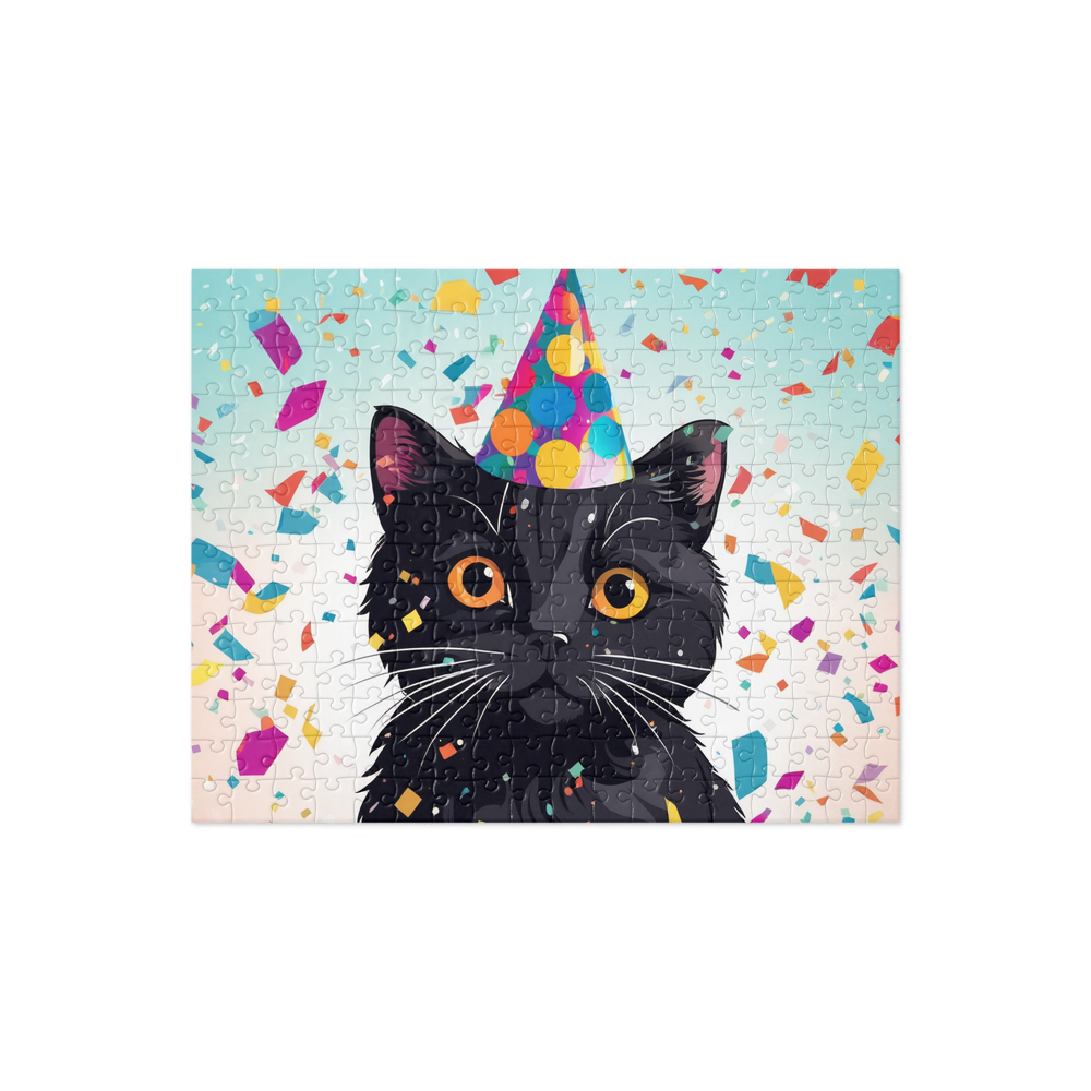 PugMug Custom Black Scottish Fold Cat Jigsaw Puzzle