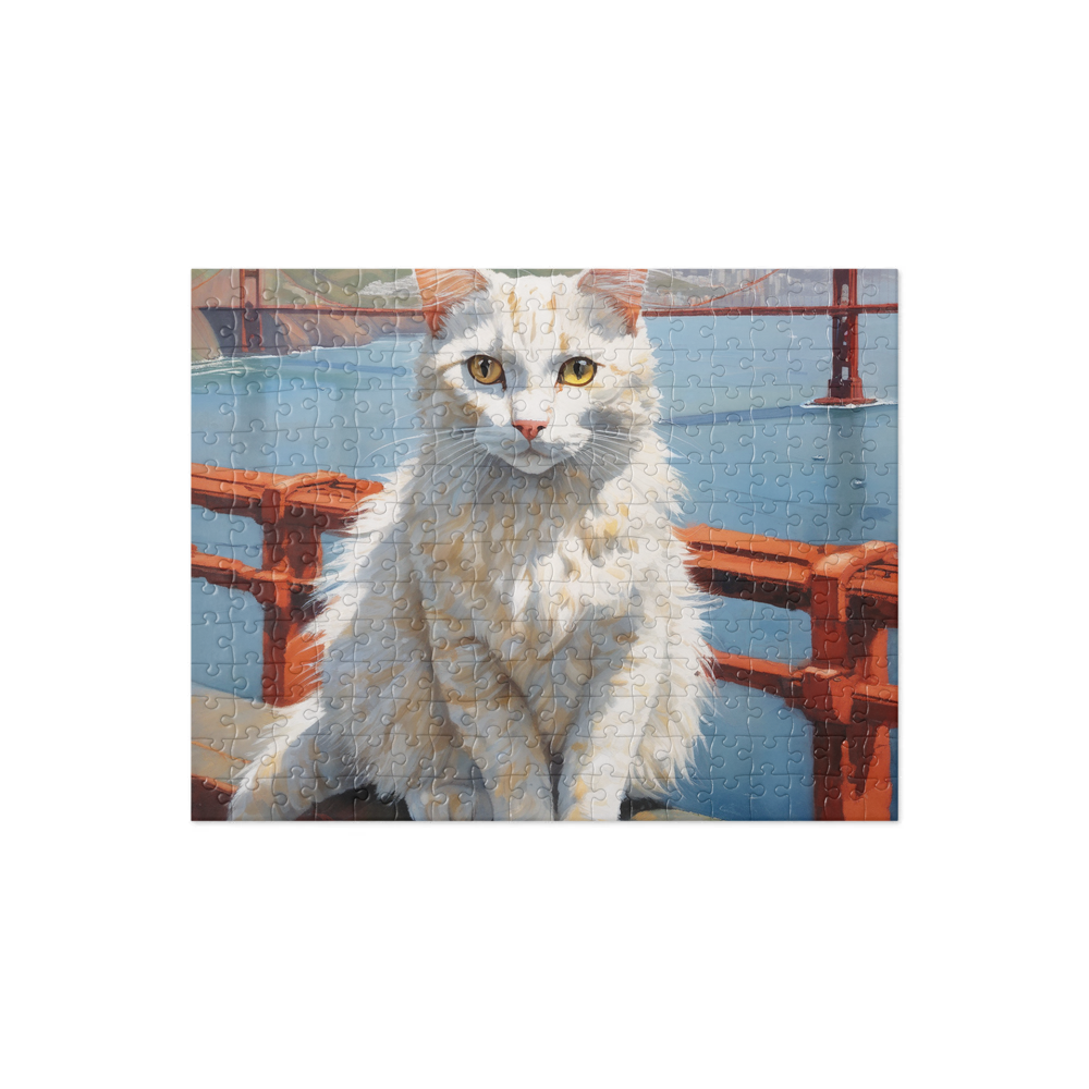 PugMug Custom White Companion Cat Jigsaw Puzzle