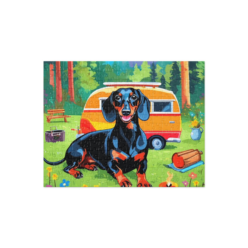 PugMug Custom Black Dachshund Jigsaw Puzzle
