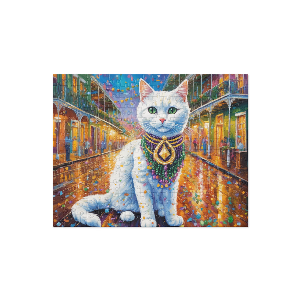 PugMug Custom White Companion Cat Jigsaw Puzzle
