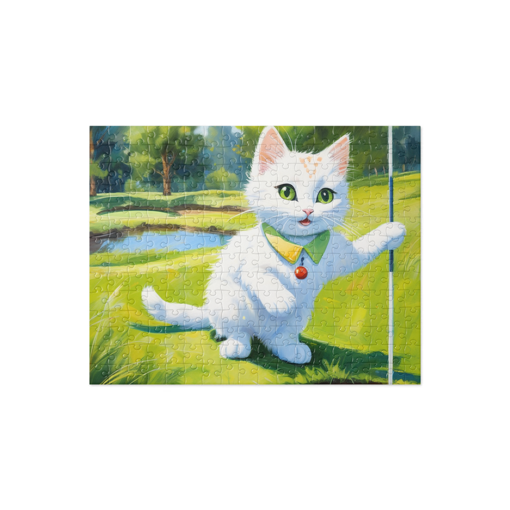 PugMug Custom White Companion Cat Jigsaw Puzzle