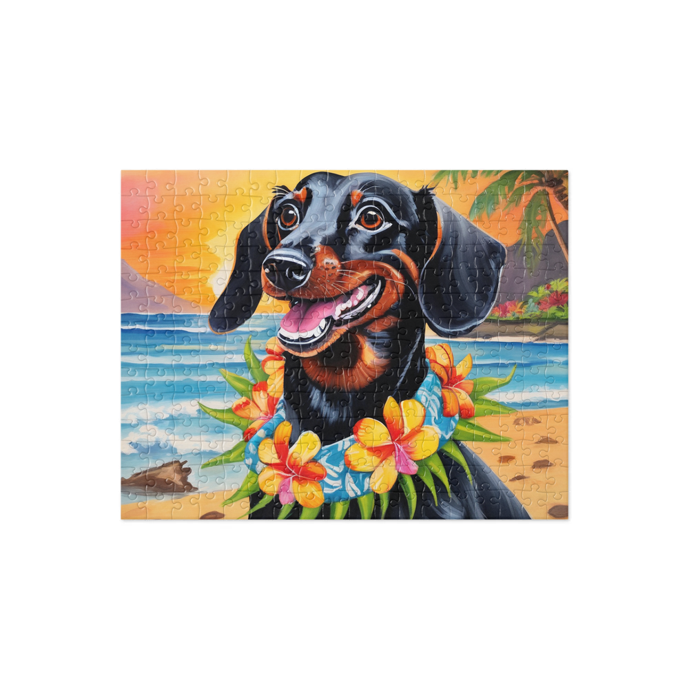 PugMug Custom Black Dachshund Jigsaw Puzzle