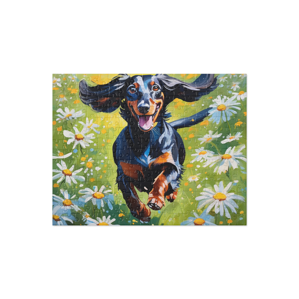 PugMug Custom Black Dachshund Jigsaw Puzzle