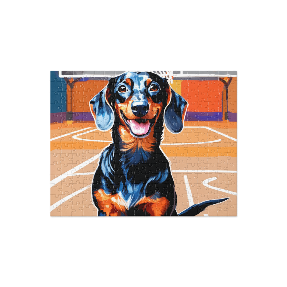 PugMug Custom Black Dachshund Jigsaw Puzzle