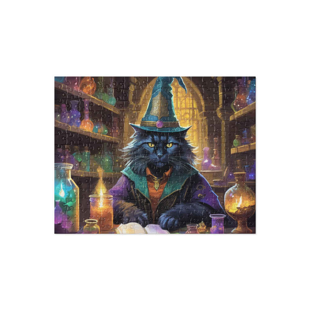 PugMug Custom Black Maine Coon Cat Jigsaw Puzzle
