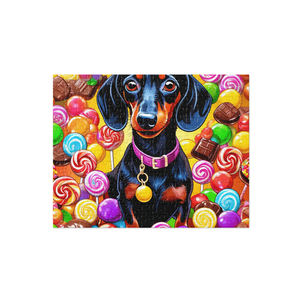 PugMug Custom Black Dachshund Jigsaw Puzzle