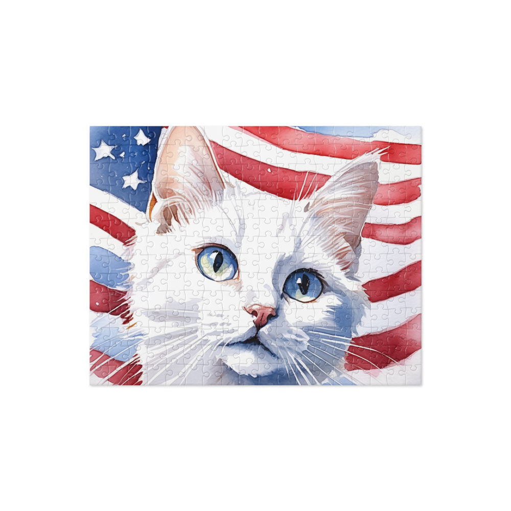 PugMug Custom White Companion Cat Jigsaw Puzzle
