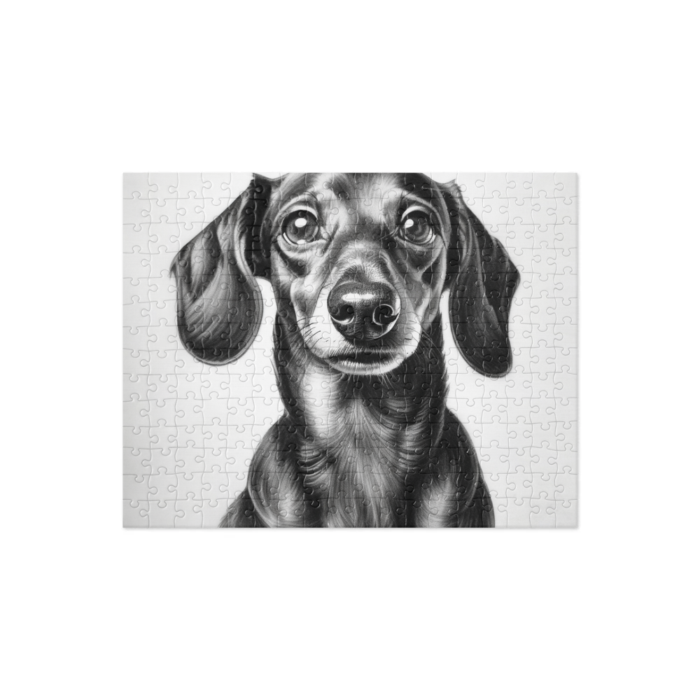 PugMug Custom Black Dachshund Jigsaw Puzzle