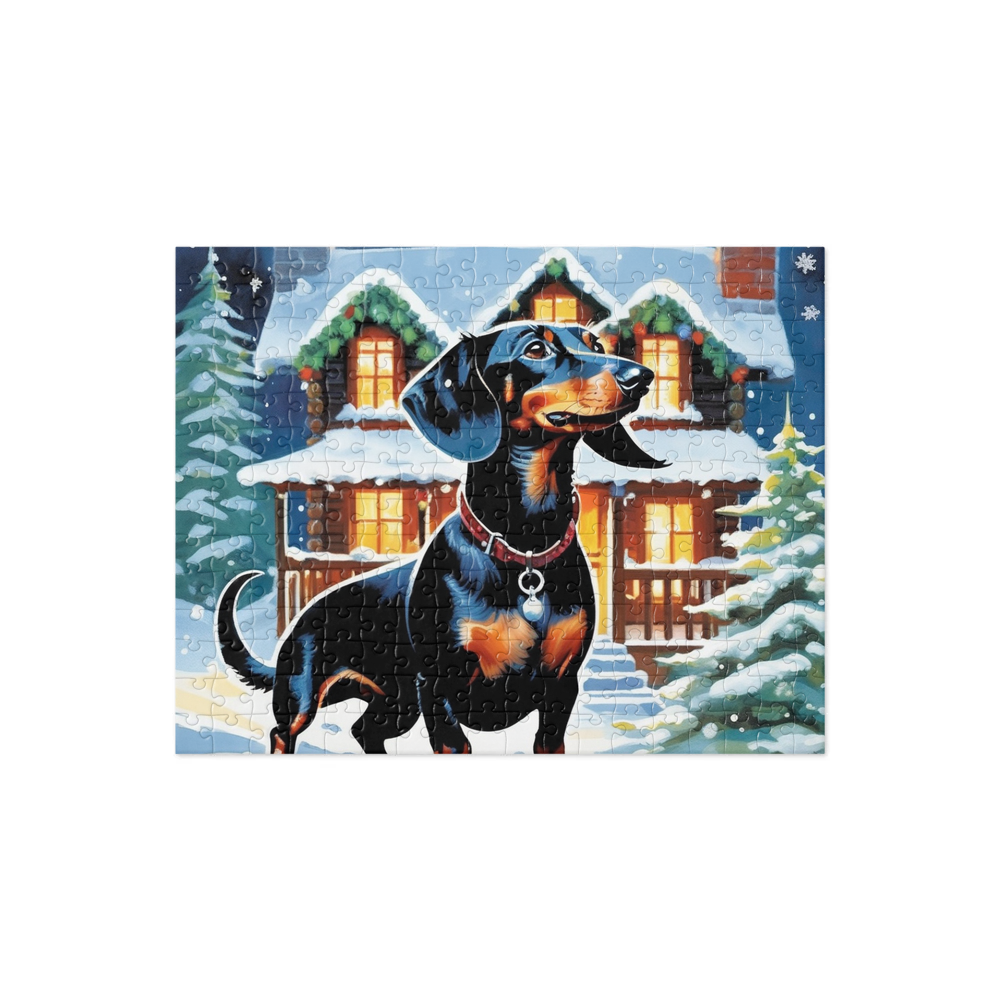 PugMug Custom Black Dachshund Jigsaw Puzzle