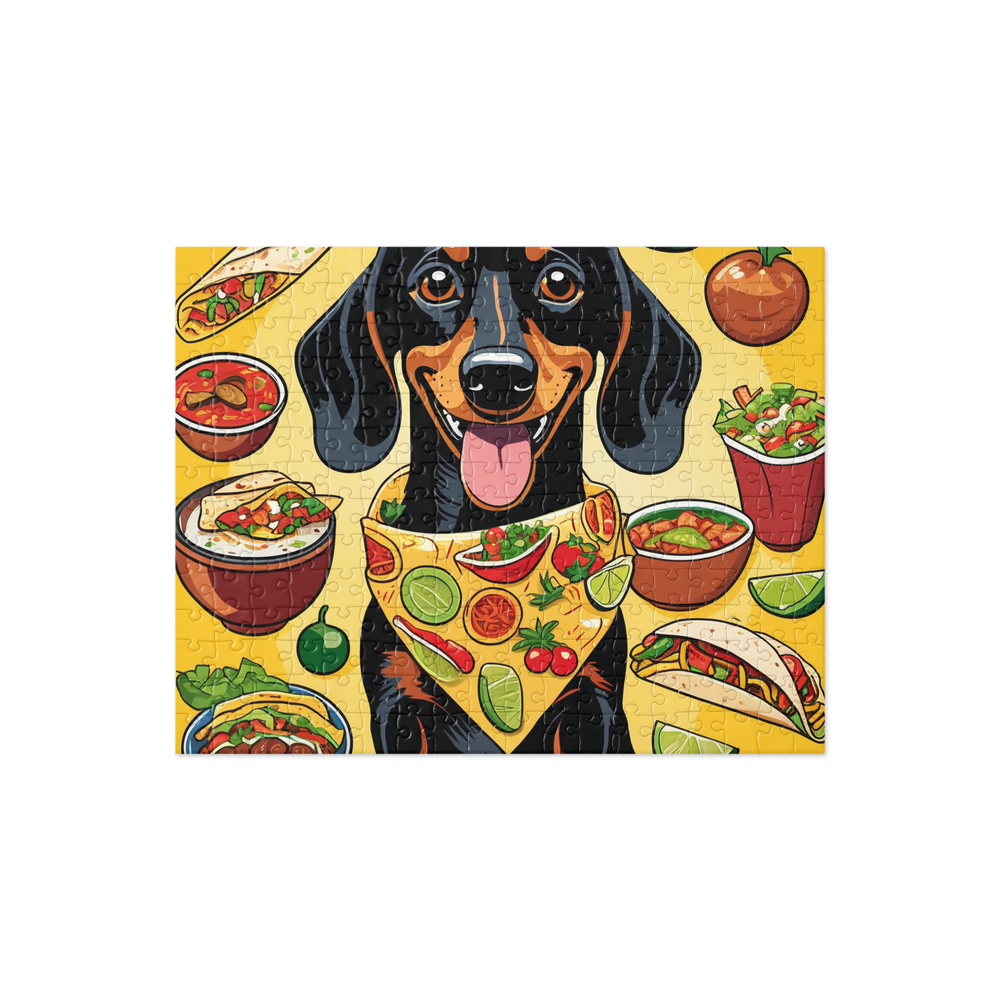 PugMug Custom Black Dachshund Jigsaw Puzzle