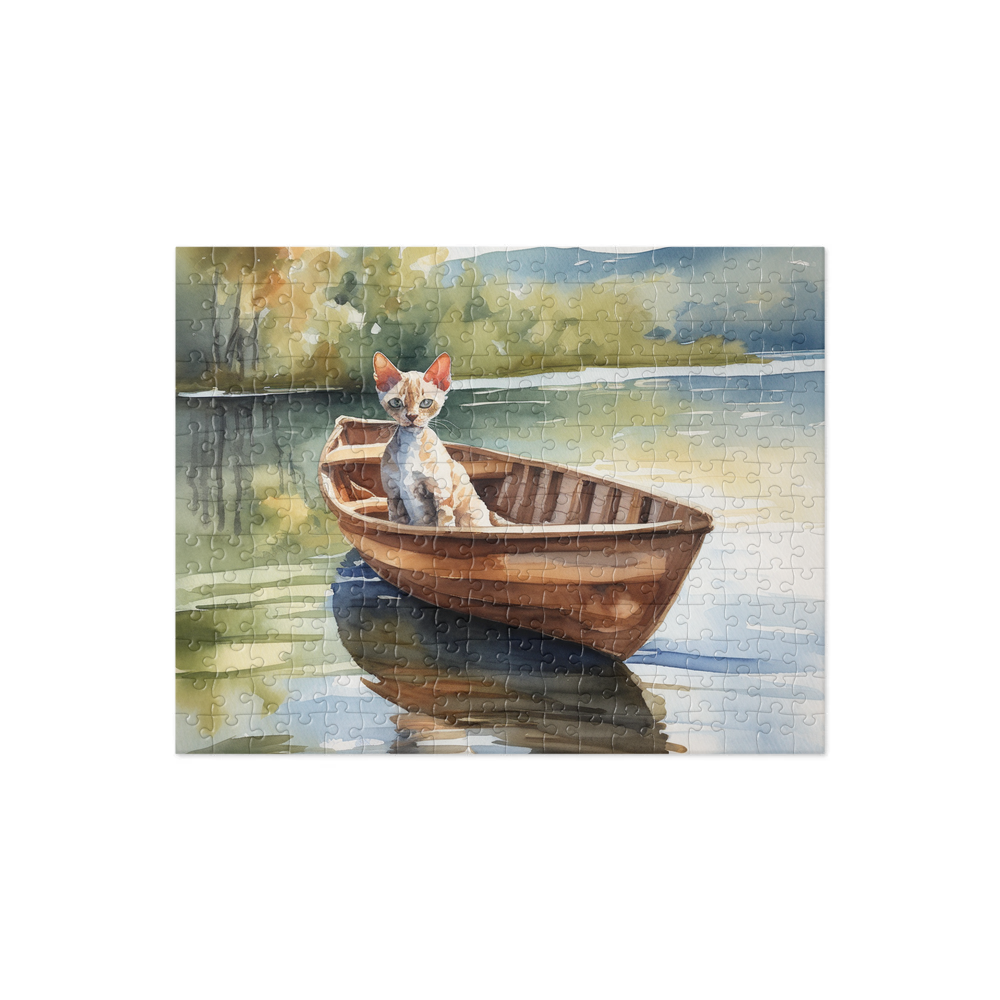 PugMug Custom Tabby Devon Rex Cat Jigsaw Puzzle