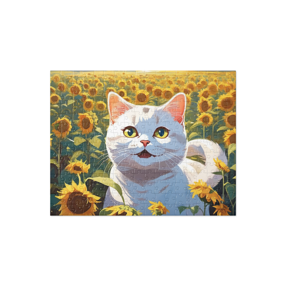 PugMug Custom White British Shorthair Cat Jigsaw Puzzle