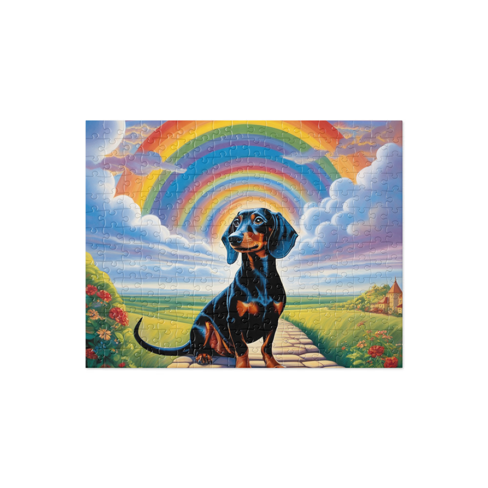 PugMug Custom Black Dachshund Jigsaw Puzzle