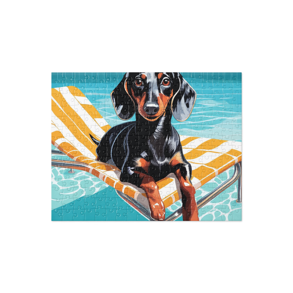 PugMug Custom Black Dachshund Jigsaw Puzzle