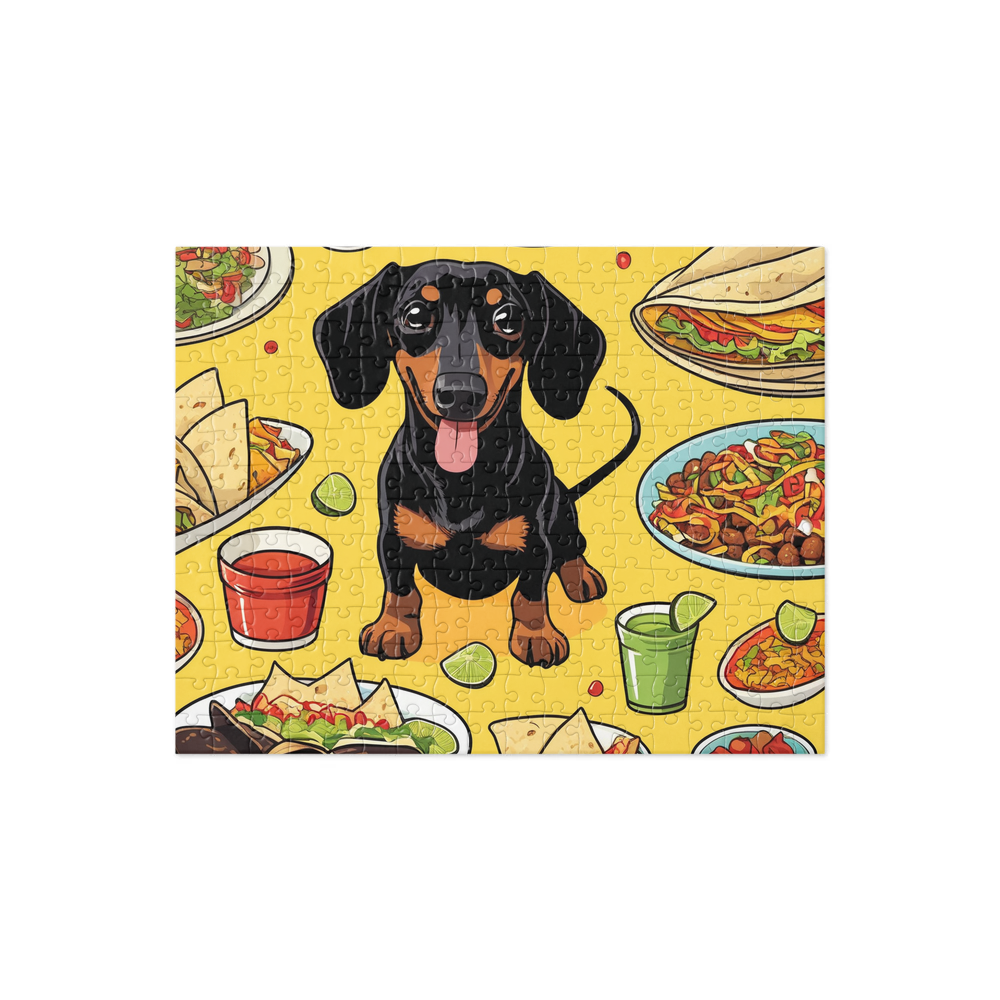 PugMug Custom Black Dachshund Jigsaw Puzzle