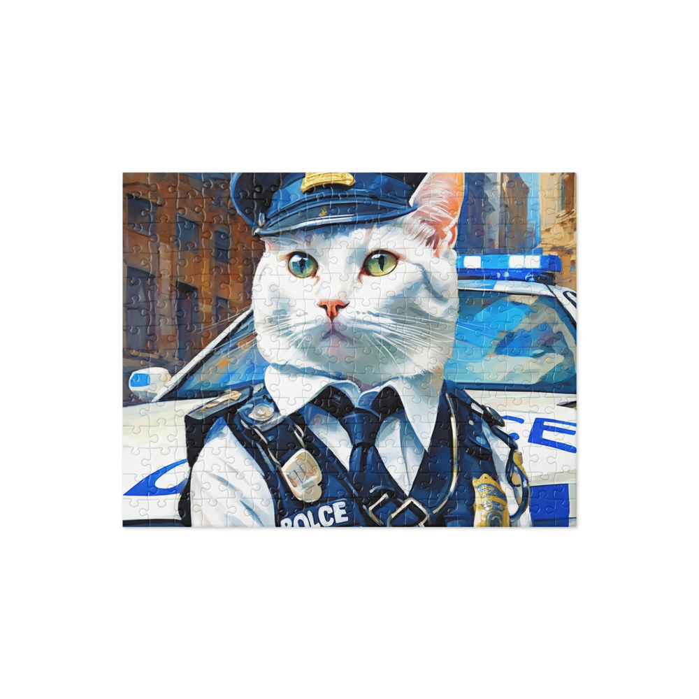 PugMug Custom White Companion Cat Jigsaw Puzzle